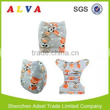 Alva 2016 Fox Pattern Free Shipping Wholesaler of Baby Cloth Diapers