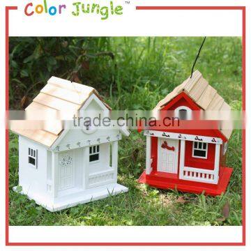 Wooden bird house for garden decoration, kids toys chinese bird house