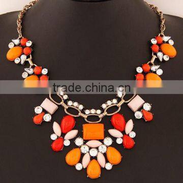 ODM/OEM Jewelry Factory statement necklace 2015, wholesale chunky statement necklace in china, red pearl necklace, cheap state