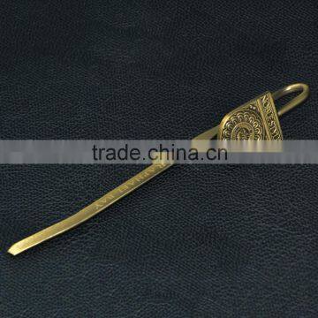 promotion custom metal antique brass bookmarks with logo