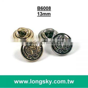 (#B6008/13mm) high quality antique gold plated military style shank button