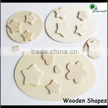 Star,Flowers,Heart,Round Shapes Wooden Crafts