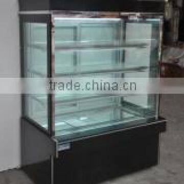 Superior quality curved glass cake showcase /cake display/cake cabinet moderate temperature