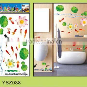 Fashionable cartoon kids bathroom decoration 3d vinyl removable wall stickers