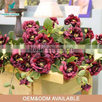 decorative bungunday rose artificial flower wholesale for sale