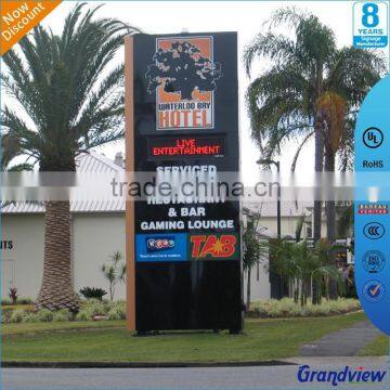 Illuminated customized design hotel pylon sign