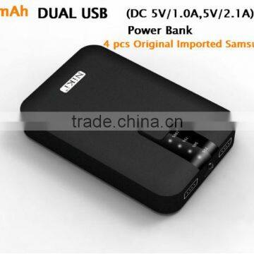 2013 New For Samsung Battery 18650 Dual USB Mobile Power Bank 10400mAH