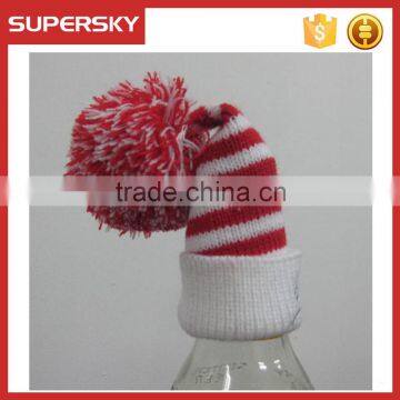 C1681 Santa Wine Bottle Hat Knit Pattern photo-2