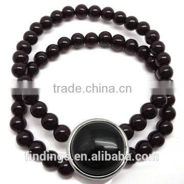 CJ2566 gemstone healing bracelets, black agate bracelets, charm bracelet jewelry