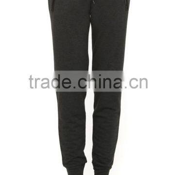 Women casual zipper black jogger pants wholesale