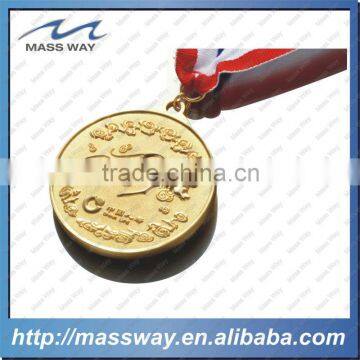 custom souvenir engraved 3D cattle shape gold sport metal medallion