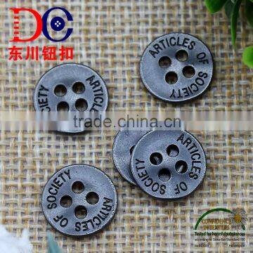 Gunmetal Sew Button 4 Hole Metal Button for Jeans Shirt photo-3