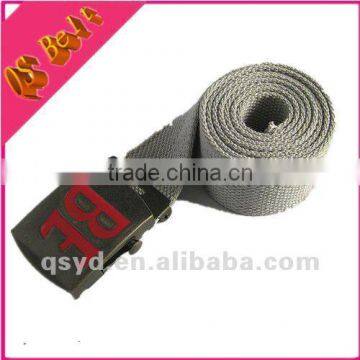 Hot Wide Hemp Cotton Canvas Webbing Belt With Embossed Buckle