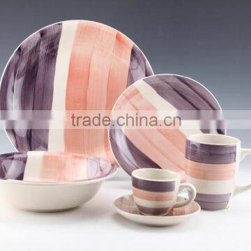 12pc/16pc/18pc Stoneware Hand Painted Dinnerware /2016 New Design/90cc Cup&saucer/ECH069