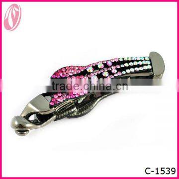 New fancy crystal flower banana hair barrettes for women