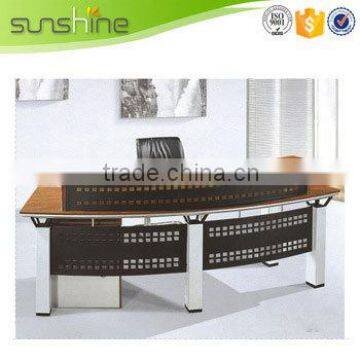 Office Reception Desk White Table Green Dampers With Iron Frame Modern photo-2