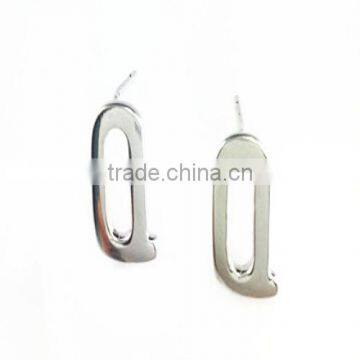 Letter Q 925 Sterling Silver Earrings China Wholesale 25E-Q