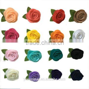 Wool Felt Flower with Leaves Felt Hair Flowers Handmade DIY accessories                        
                                                Quality Choice