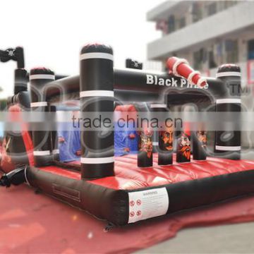 Hot slaes PVC inflatable obstacle course black pirate obstacle                        
                                                                                Supplier's Choice