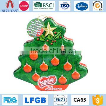 Christmas Tree Tin Gift Containers Wholesale