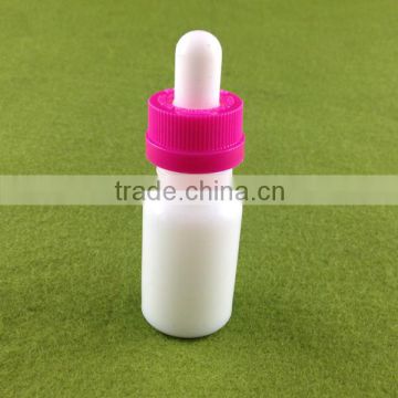 10ml white porcelain bottles wholesale with pink childproof cap for e liquid/e juice/cosmetic packaging