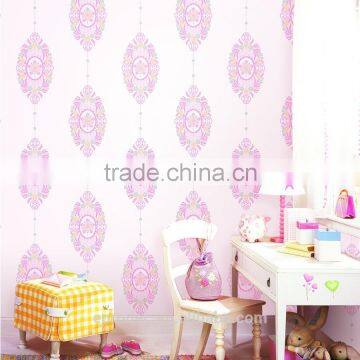 Elegant style pink Non-woven Decorative Wallpaper