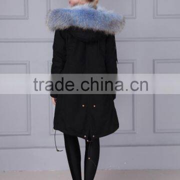 Hot Sale Wholesale Cotton Winter Coat Real Fox Fur Lining Parka for Women and Men photo-2