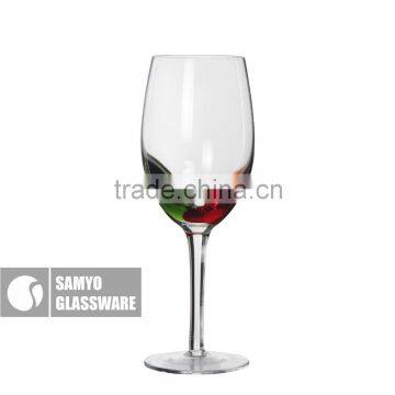 Samyo Handmade Custom Glassware Wine Glass Sets With Green and Red Color Decoration photo-2
