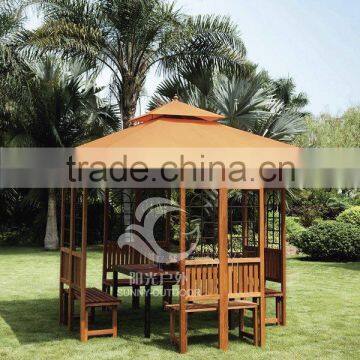 high quality outdoor furniture cherry wood gazebo wooden house with waterproof fabric