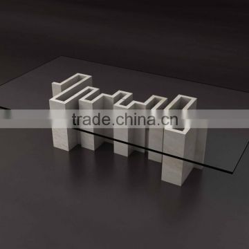 white travertine tea table design