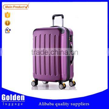 TSA lock aluminum trolley suitcase purple color for girls luggage bag