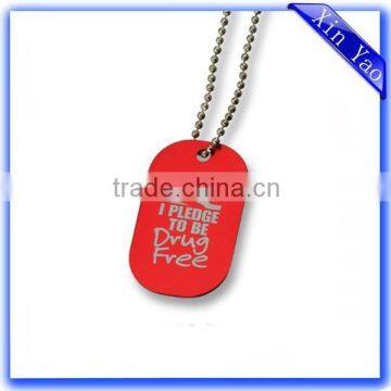 Cheap Laser Engraved Aluminum Dog Tag Necklace