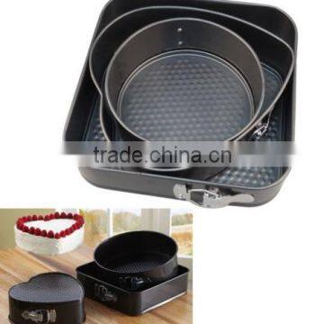 3 PC SET NON STICK SPRINGFORM CAKE PAN BAKING BAKE TRAY TINS ROUND SQUARE HEART