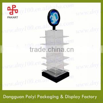 Rotating floor 3d eyeglasses display stand