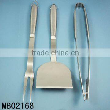 Professional-Grade Stainless-Steel 3-Piece Barbeque Tool Set