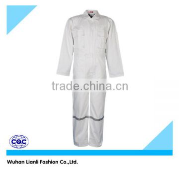 100%cotton men white reflective work coverall uniforms