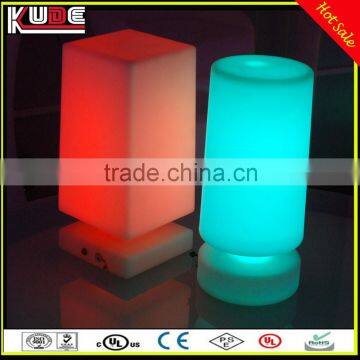 waterproof decorative lighted modern led color changing table lamp in PE material