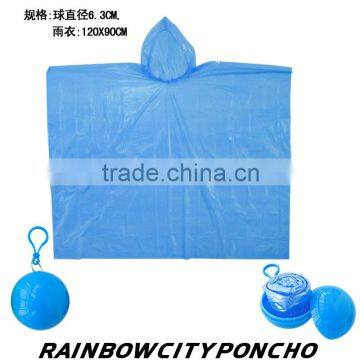 blue color one time disposable raincoat poncho with logo printing                        
                                                Quality Choice