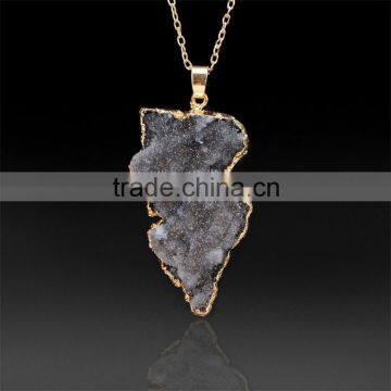 Costume Jewelry 2016 Hot Selling Natural Crystal Irregular Stone Quartz Pendant Necklaces Stone Gem Jewelry photo-6