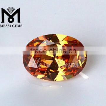 Wuzhou Factory Wholesale Good quality Oval Champagne Synthetic CZ Stone