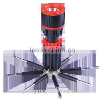 8 in 1 Multi-screwdriver Torch With 1 LED Illuminates/Hand Tool Sets