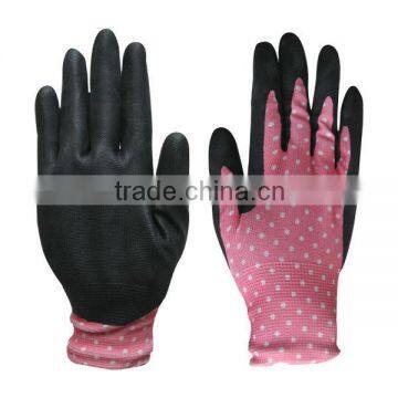 13G foam nitrile and PU coated nylon liner glove