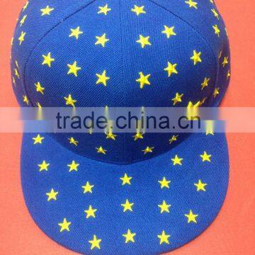 Blue flat cap with full star embroidery