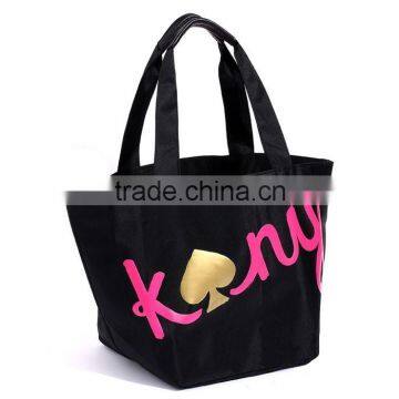 black recyclable nylon tote bag for shopping (FLY-EL0049)