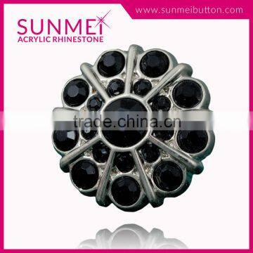 Exclusive Custome Fancy Black Rhinestone Button