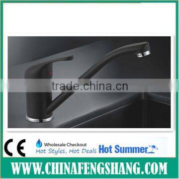 Economic black plated kitchen sink mixer faucet