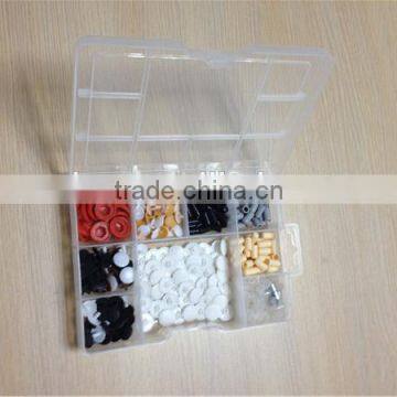 clear plastic storage box with compartment