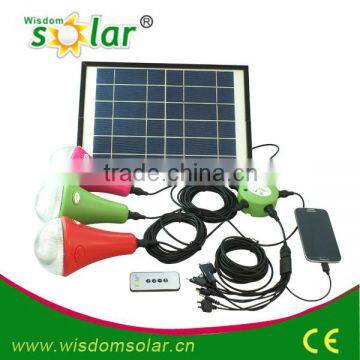 12W solar panel with 3 bulbs high brightness solar light for indoor(JR-SL988A)