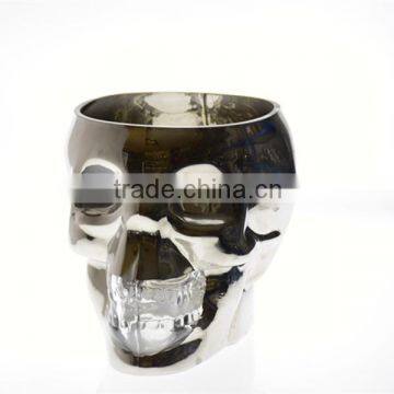 1300ml sliver color skull shaped fancy beer glass jar