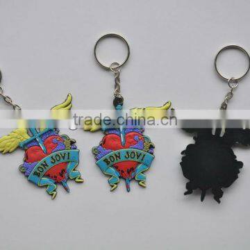 Custom promotion Soft rubber key chain, 2d pvc key ring , pvc key holder